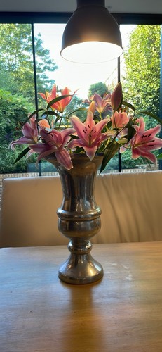 Large vintage solid brass - vintage, urn