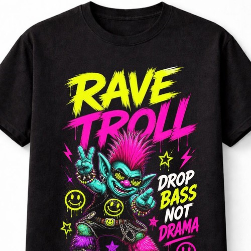 Rave troll edm - edm, t-shirt