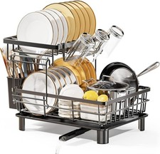 2 Tier Dish Drainer Rack With