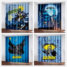 Kids Boys 3D Batman Bedroom Drapes Cartoon Blackout Curtains Ring Top Eyelet New