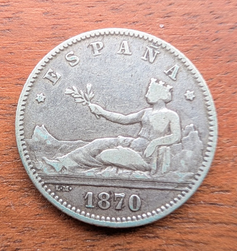 1870 spain peseta silver - 1870, 1