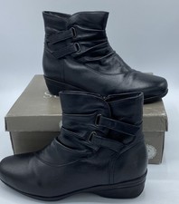 Pavers Black Leather Ankle