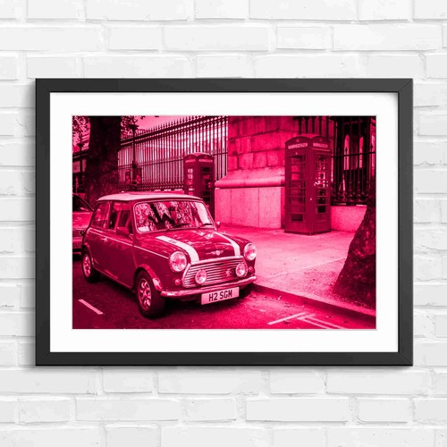Red mini cooper - red, london