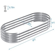 Metal Garden Raised Bed Vegetable Herbs Planter Box Outdoor Flower Grow Trough