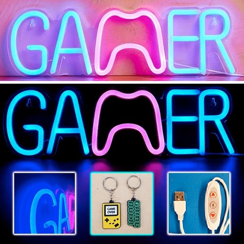 Gamer neon led - gamer, wall