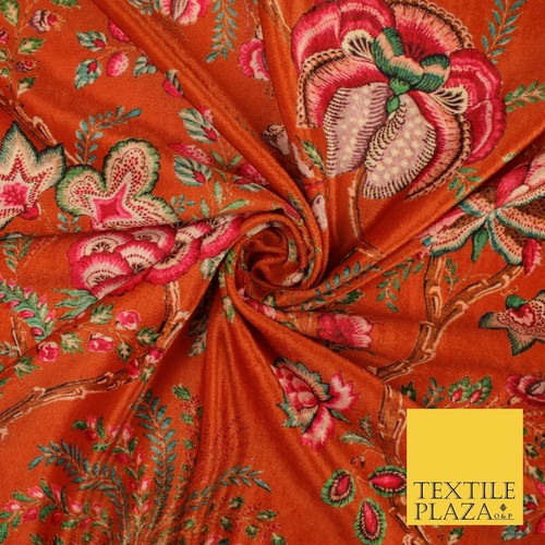 Rust orange vintage floral - orange,