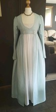 Regency Style Long Ladies Pale Green Coat Size 8 Bust 33 in Hand Made 
