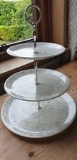 Laura Ashley 'JOSETTE' Tiered Cake Stand In Grey and White. Hardly Used. VGC