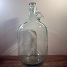 Vintage Glass Demijohn Bottle 1 Gallon Dame Jeanne Clear Decorative Wine Storage
