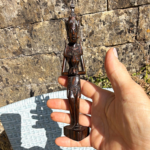 Carved wooden thai figure - carved,