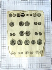 Original Old Antique Print