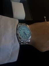 Seiko Day Date Light Blue Arabic Mod Miyota 8285 Movement