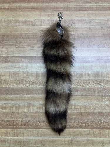 Tanned raccoon tail key - tanned,