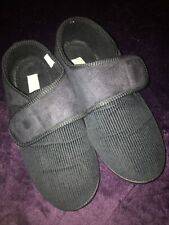 MENS PADDERS SOFT MICROSUEDE  WIDE FIT SLIPPERS Charles Black - Size 9 UK