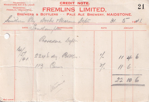 Fremlin brewery 1941 - 1941,