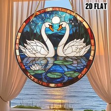 Swans Suncatcher Stained Glass