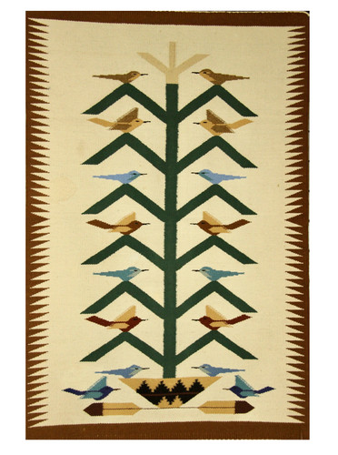 5x8 birds design - design, handwoven