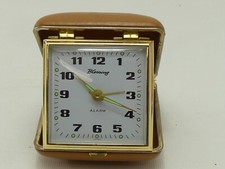 (ref288BE) Vintage Blessing Mechanical Travel Alarm Clock Working