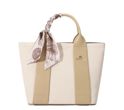 Elegant two tone tote - bag, –