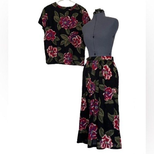 Vintage floral skirt set - floral,