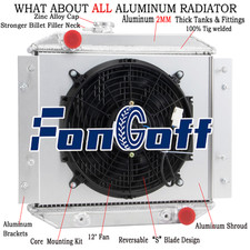 3 Rows Aluminium Radiator Shroud Fan For 1971-1980 1972 Ford Escort AT/MT