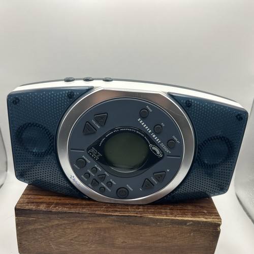 Sharper image blue clock - fm,