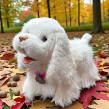 FURREAL FRIENDS MY WALKING  PUPPY DOG GO GO & LEAD LARGE WHITE DOG TESTED VGC