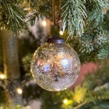 Silver Crackle Glass Christmas