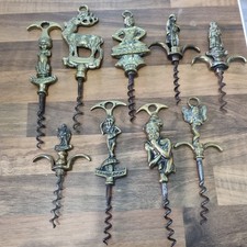 Vintage  Brass  Corkscrew x 9