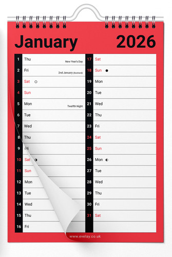 2026 month view wall - 2026, a4