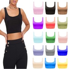 WOMENS LADIES PLAIN SLEEVELESS