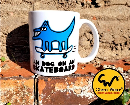 Dog skateboard mug - dog, on