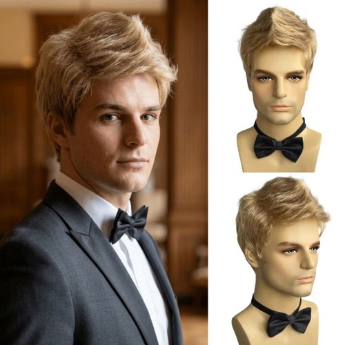Men wigs short gold hair - wigs,