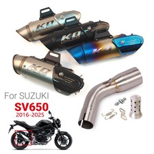 Mid Exhaust Link Pipe Connect Mufflers Silencers 51mm For Suzuki SV650 2016-2025