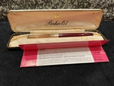 VINTAGE PARKER 61 CUSTOM RG CAP CAPILLARY FOUNTAIN PEN/14K GOLD NIB 1/10 12k GF