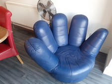Leather Swivel Chair. Hand Shaped. 1970s ? . pop art . GREAT CONDITION ! !