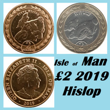 Isle of Man 2x coin £2 pound list 2019 Steve Hislop 11 TT wins Map Rotary Norton