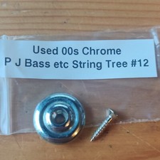 Used 00s Chrome Bass Guitar String Tree Retainer Round P Precision J Jazz #12