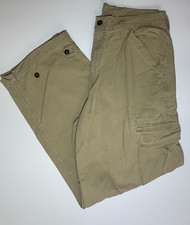 Vintage Levi's Cargoes Pants Trousers W34" L32" Straight Beige Cotton Utility