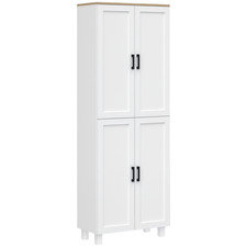 HOMCOM Modern Kitchen Cupboard Storage Cabinet with 4 Shelves, White