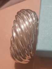 Rare Vintage TIFFANY & CO Sterling Silver Heavy Twisted Cuff Bracelet  63.7 Gram