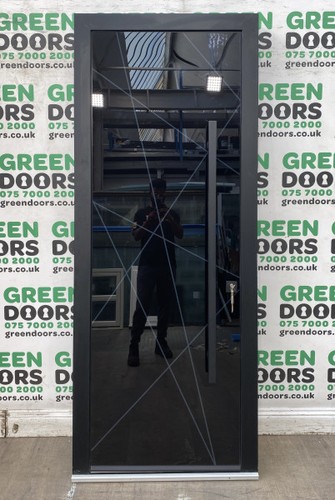 Modern glass front door - glass,
