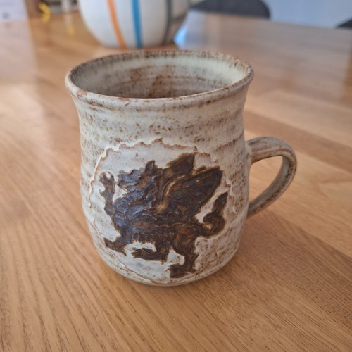 Stoneware glazed mug - mug, dragon