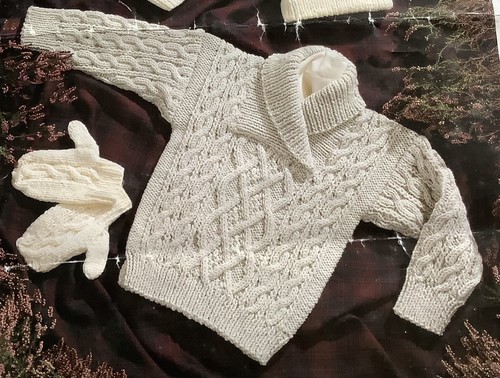 Hand knitted aran - knitted, cable