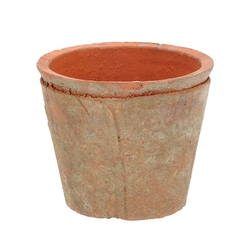 Aged round terracotta - aged, planter