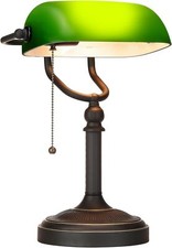 UK Plug Green Glass Shade