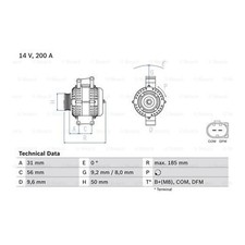 STOCK CLEARANCE ALTERNATOR -200amp FOR W203 C200,C220CDI 03- 200AMP