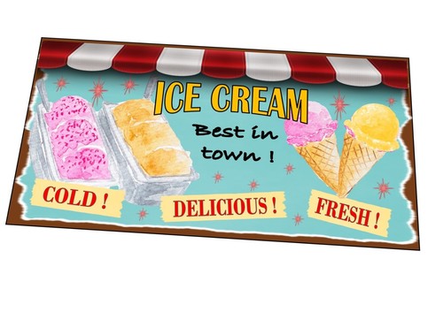 Vintage ice cream sign - vintage, retro