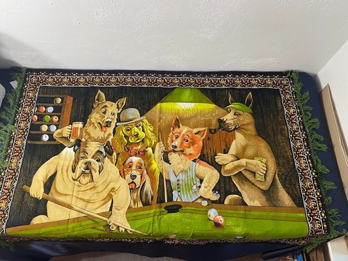 Vintage dogs playing pool - playing,