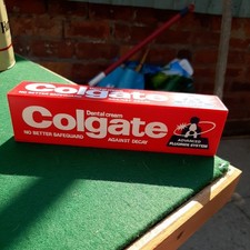 Colgate Dental Cream Toothpaste Plastic Pencil Case Storage Box 1982 Vintage 